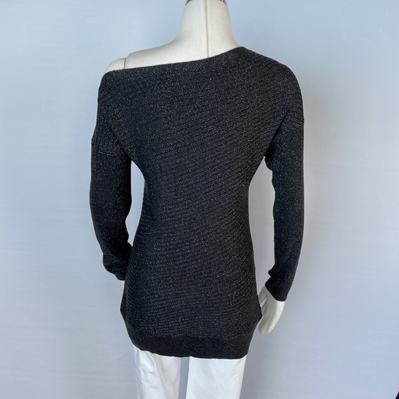 WHBM Lux Off Shoulder Tunic Sweater XSmall Gray - Picture 13 of 15